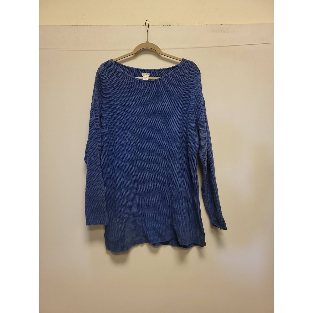 Honors Blue Cotton Knit Sweater Womens Size‎ L Long Sleeve Casual Top